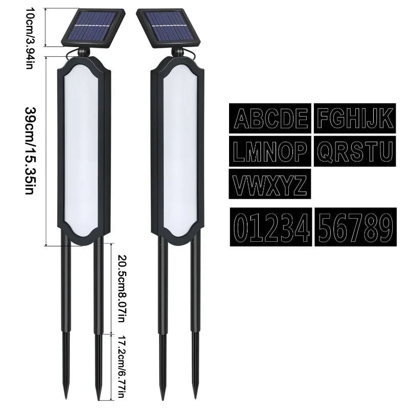 1 Sets of Solar House Number Lights, Color-Changing Solar Address Indicator Lights, Waterproof LED Door Signs Suitable for Use in Courtyards, Gardens, Driveways and Commercial Areas, Easy-to-Install Household and Residential