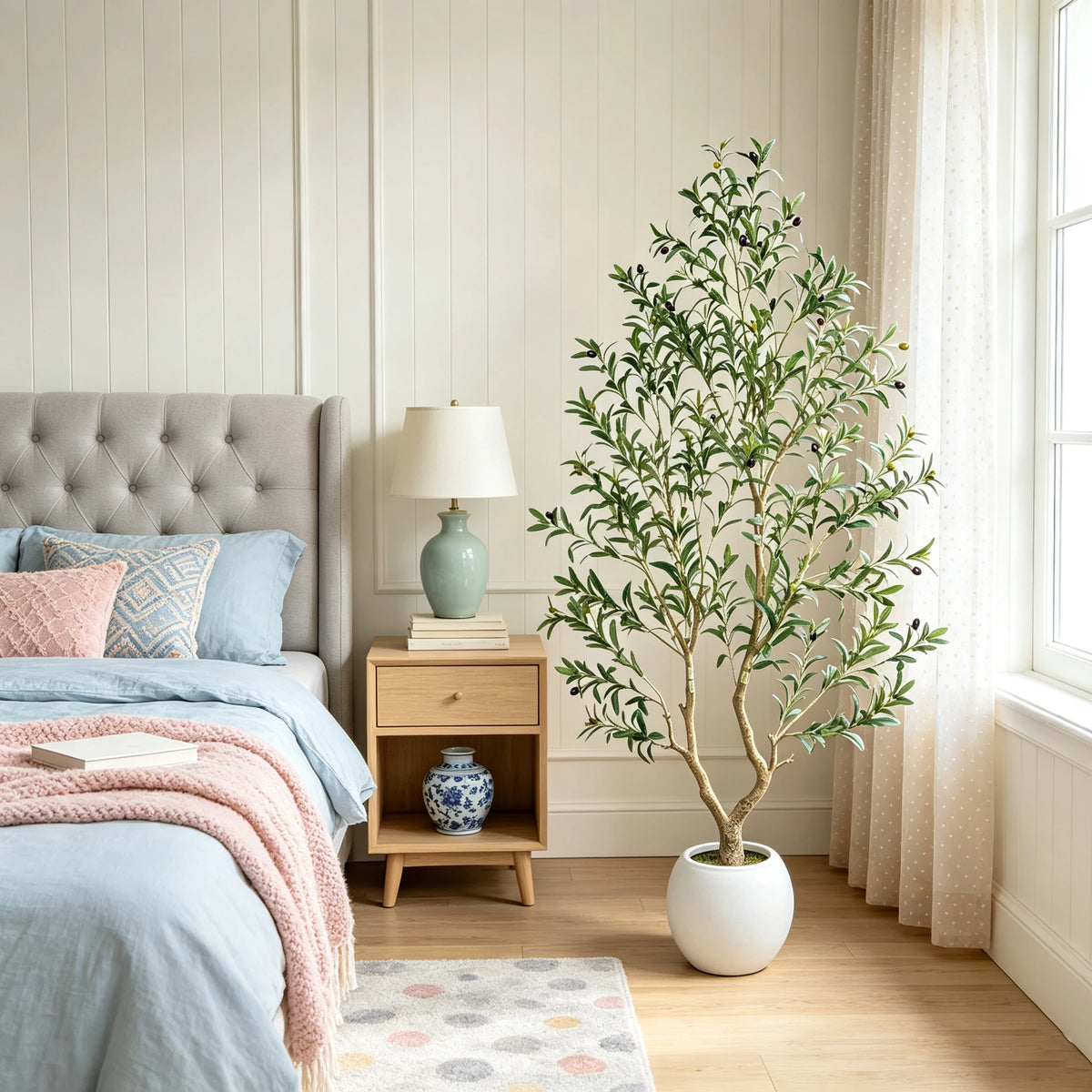 Olitree Artificial Olive Tree With Decorative Planter And Wooden Trunk
