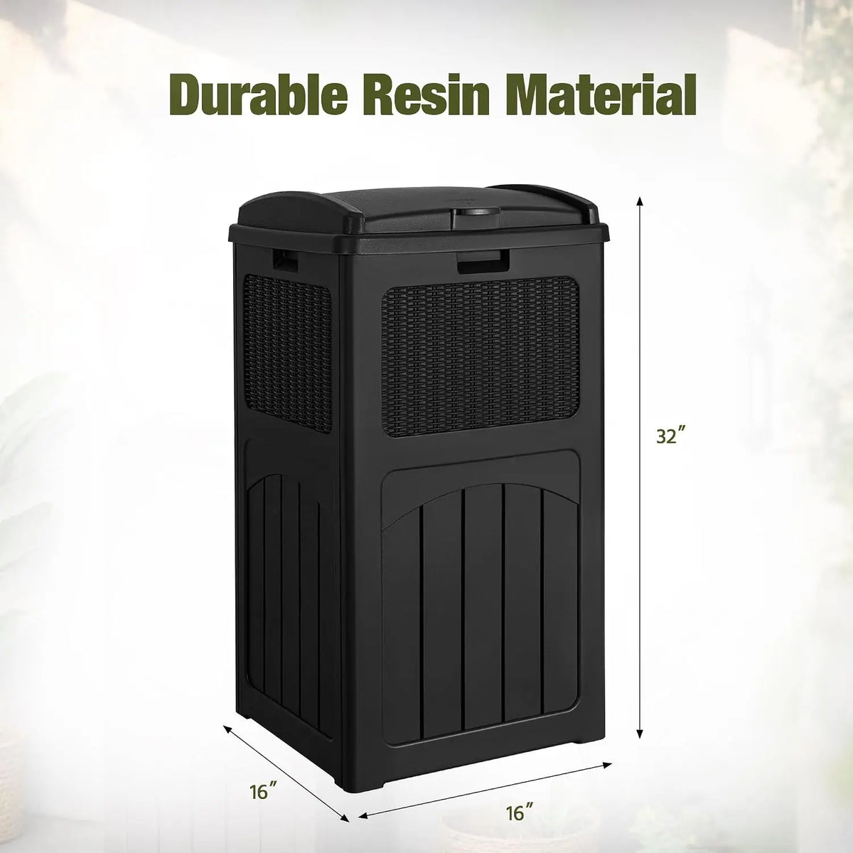 Devoko 33 Gallon Outdoor Trash Can, Hideaway Garbage Bins with Tiered Lid