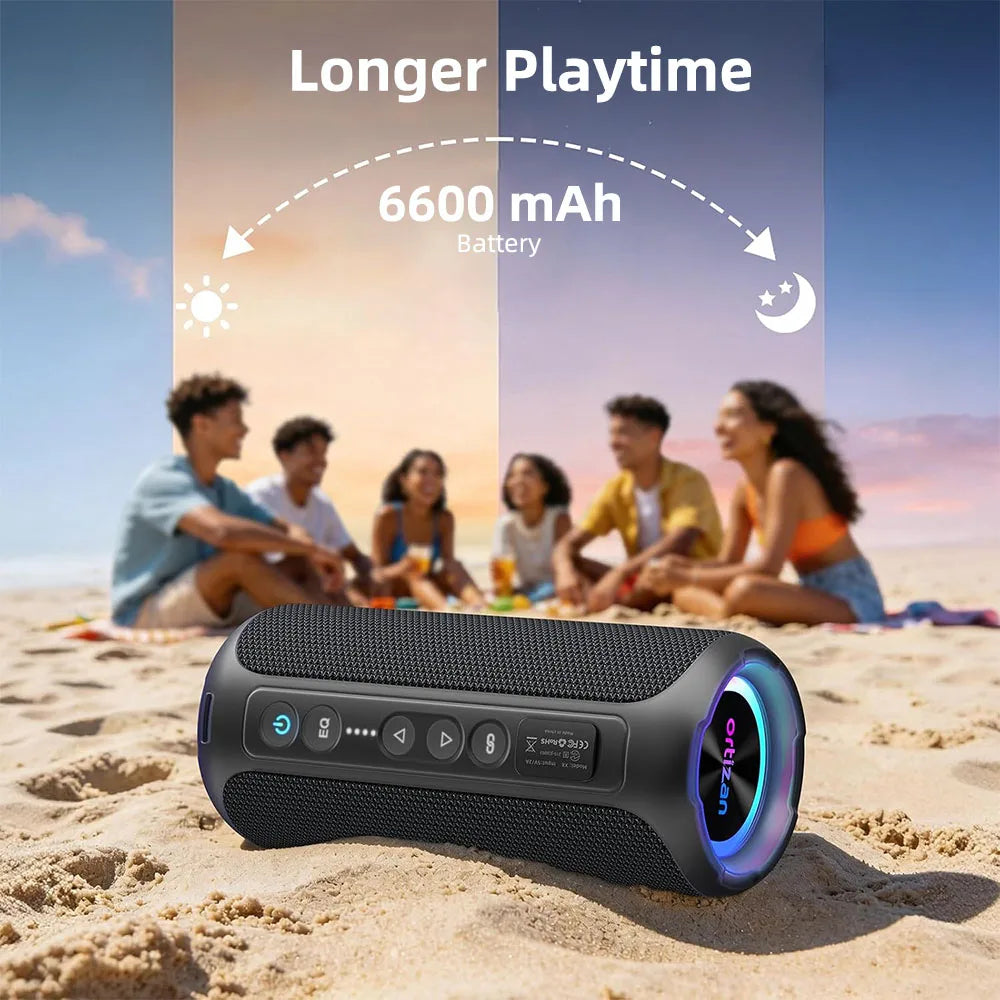 Ortizan Portable Bluetooth Speaker With Deep Bass And Waterproof Design
