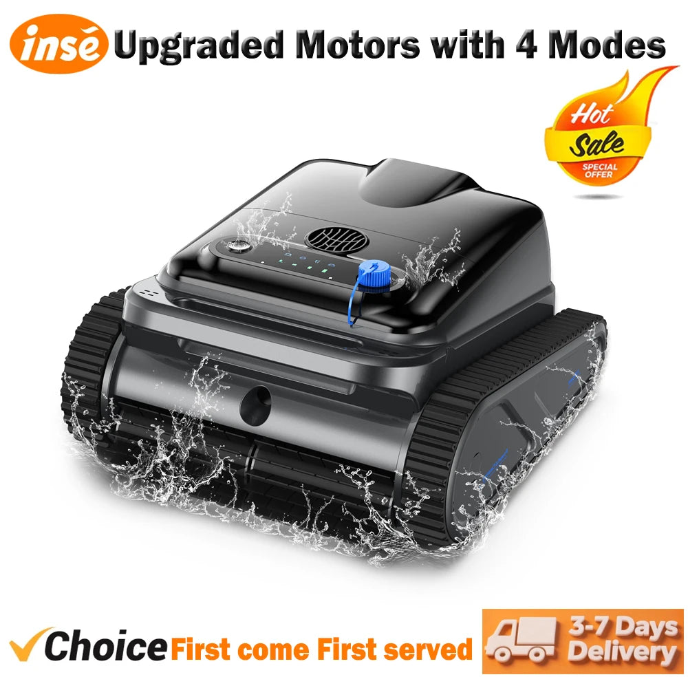 2025 Upgraded Y50 Auto Swimming Pool Cleaner Powerful Cordless Robotic Cleaner with 4 Motors Self-Parking for Above Ground Pools