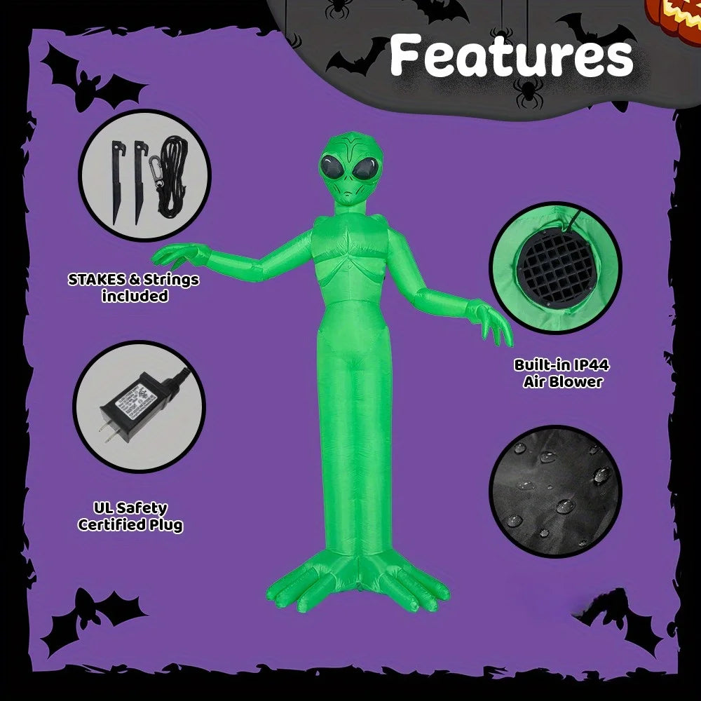 Halloween Inflatable Alien Yard Decoration With LED Lights