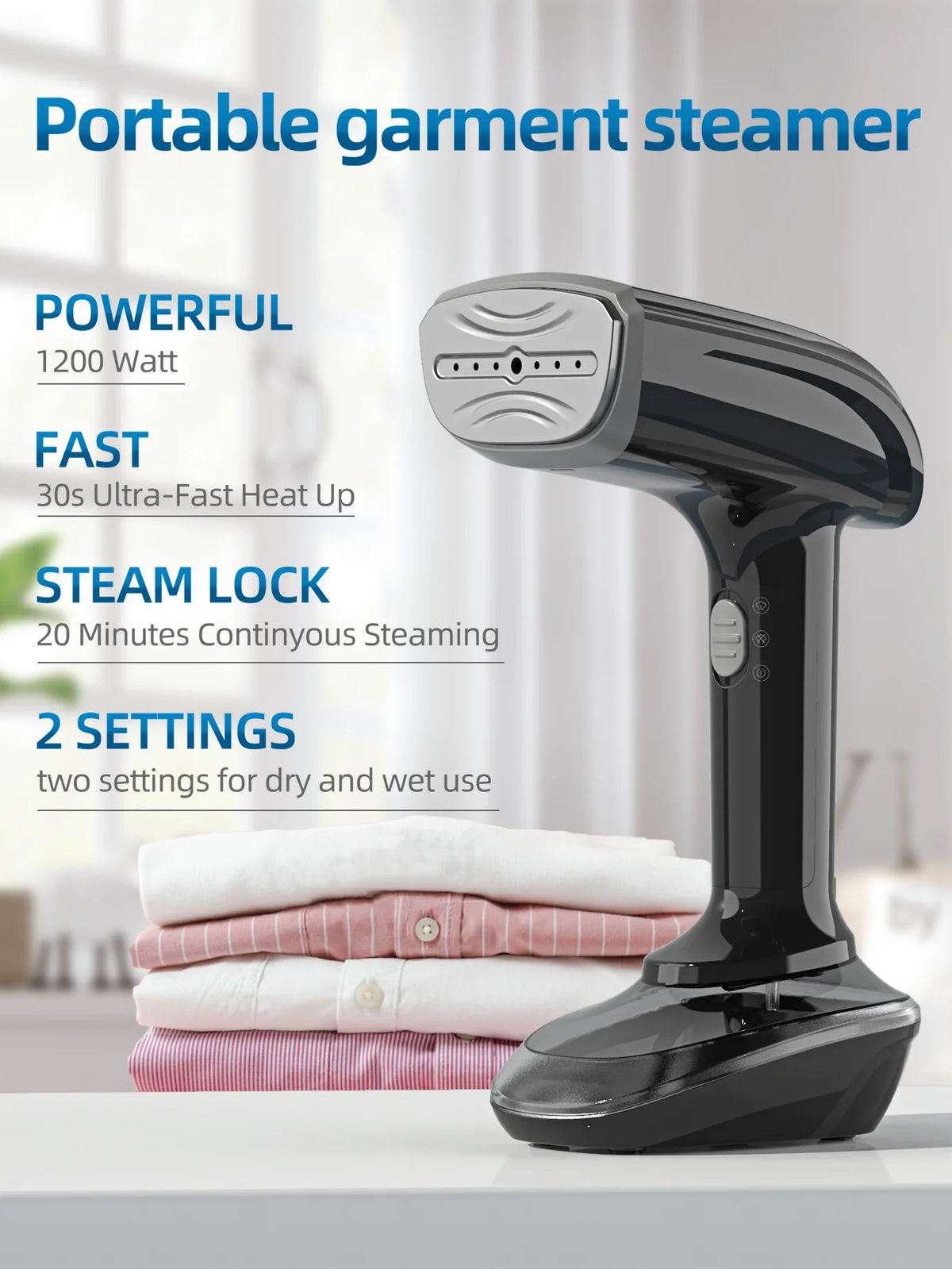 Portable 1200W Handheld Steam Brush Iron For Clothing Care