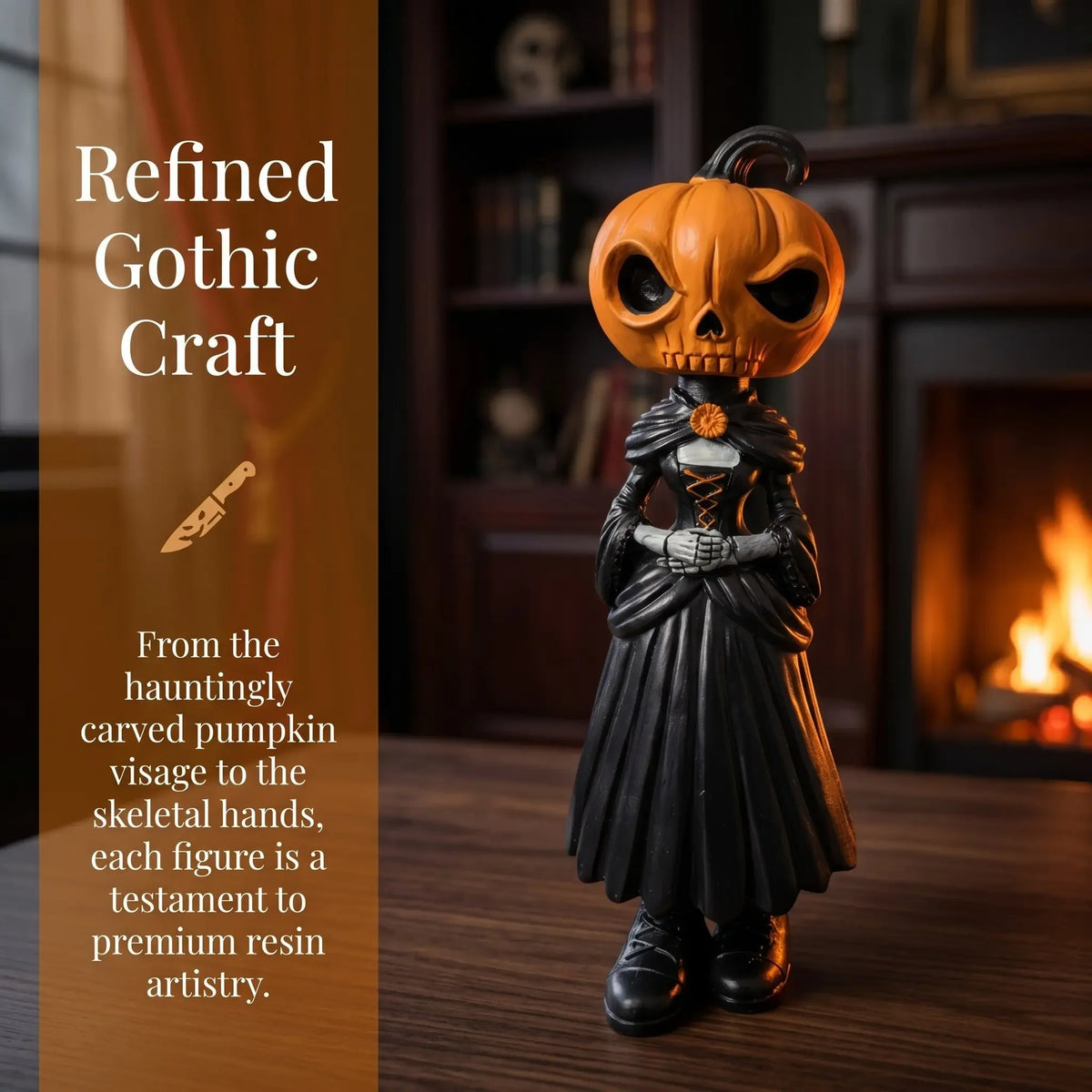 Halloween Pumpkin Man Statue Figurine For Spooky Home Decor