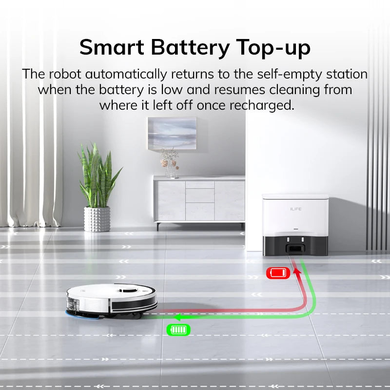 ILIFE A30 Pro Self-Emptying Robot Vacuum and Mop Combo
