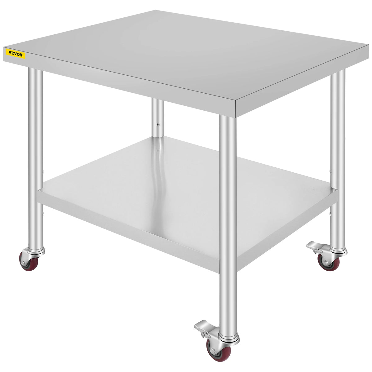 SucceBuy Stainless Steel Kitchen Prep Table With Backsplash