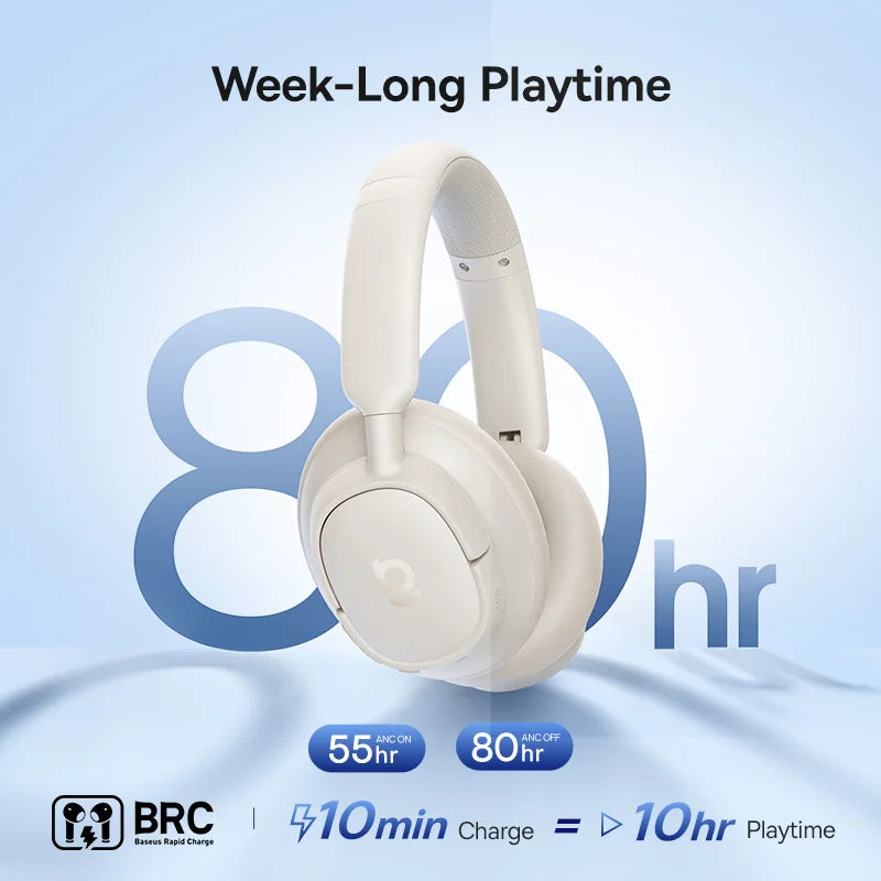 Baseus Wireless Noise Canceling Over Ear Headphones With Spatial Audio