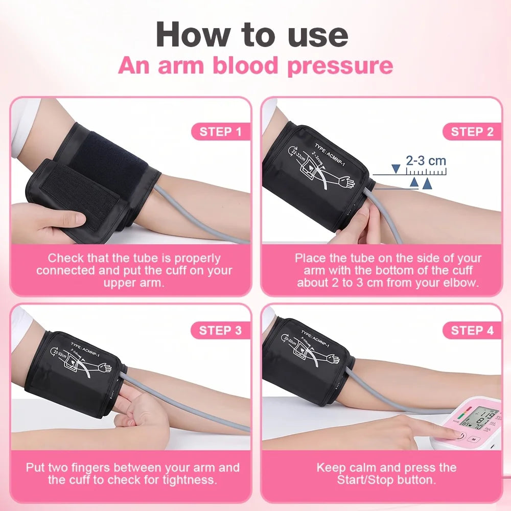 Automatic Digital Upper Arm Blood Pressure Monitor With Heart Rate