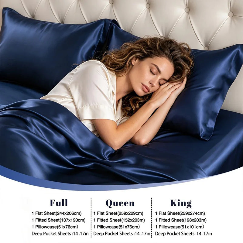 Ultra Soft Cooling Bamboo Sheets Queen/King/Full, Luxury Silky Bedding Set with Deep Pocket Fitted Sheet, Breathable & Moisture Wicking Bed Sheets, All Season Comfort for Hot Sleepers