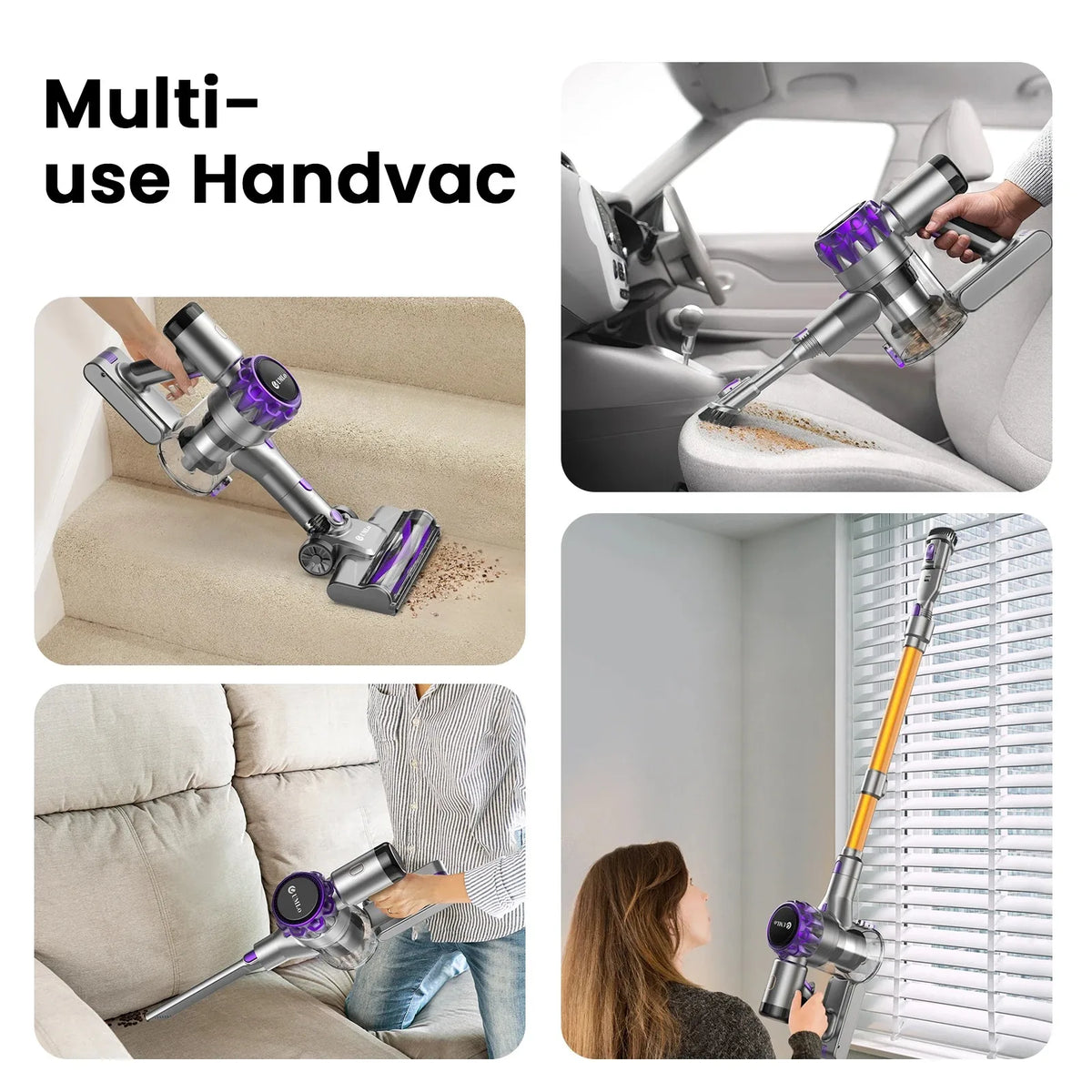 INSE S3P Cordless Vacuum Cleaner 45Kpa Powerful Handheld Stick Vacuum with LED Display 55-Min Running Self-Standing for Carpet H