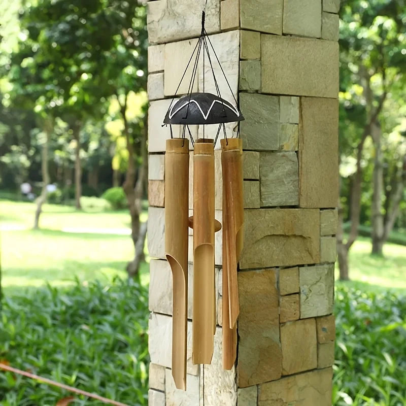 Handmade Bamboo Coconut Wind Chimes For Garden Decor