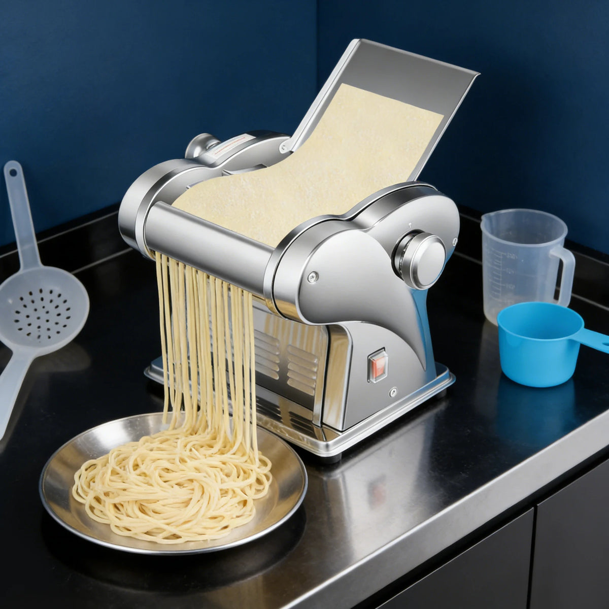 Automatic 6 Speed Electric Stainless Steel Noodle Machine with Cutter
