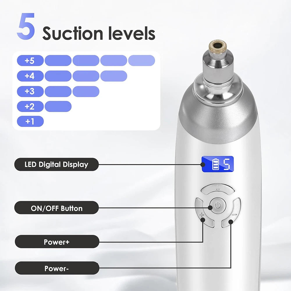 Diamond Microdermabrasion Machine, Portable Microdermabrasion Tool for Blackhead Removal, Facial Skin Care Device for Home Use