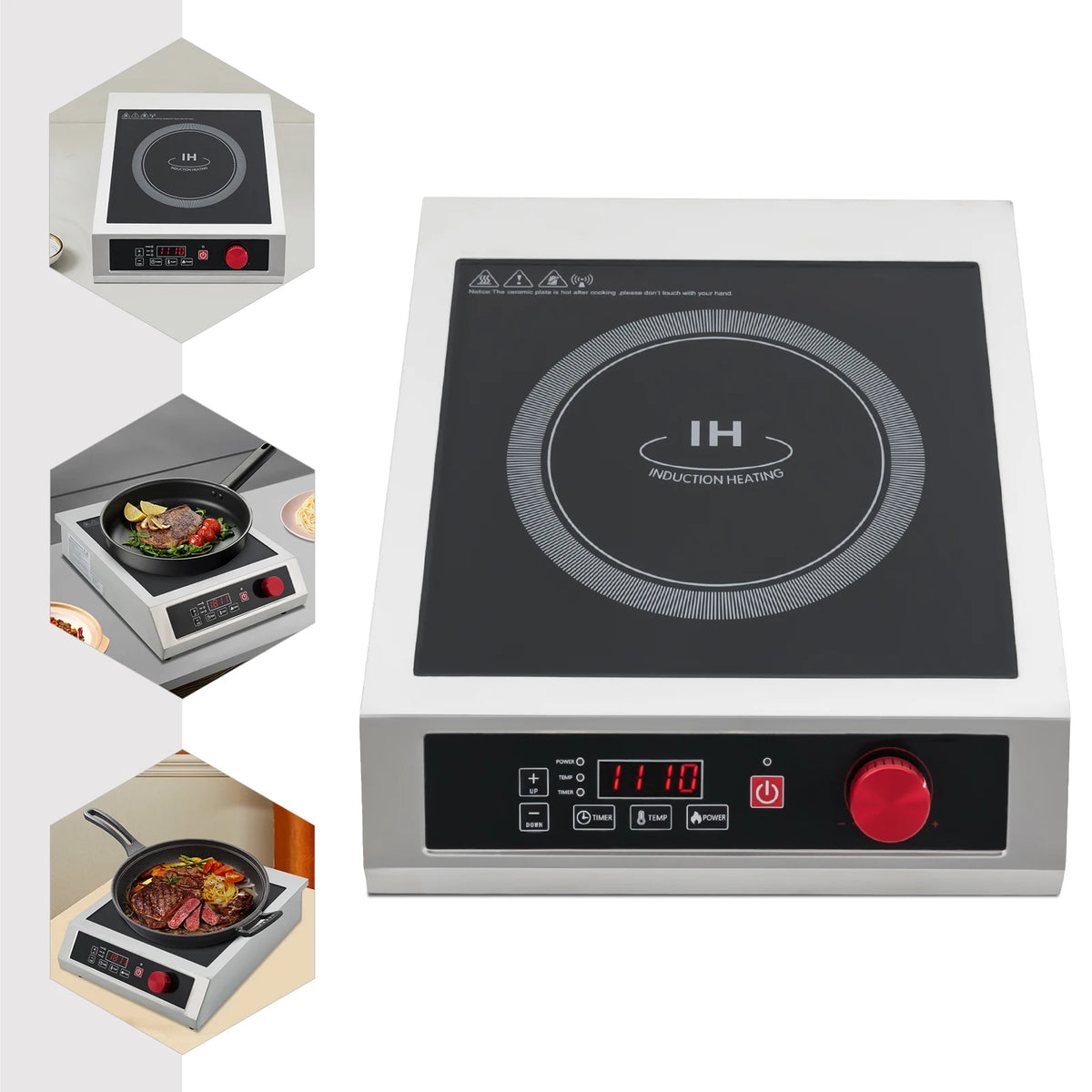 Sweetmile 3500W Commercial Induction Cooktop With 10 Level Control