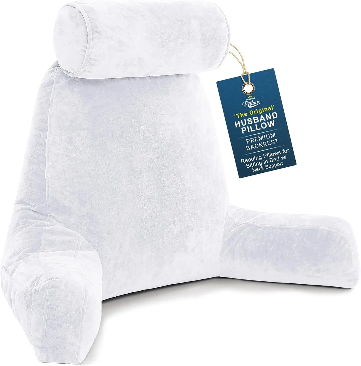 HusbandPillow Reading Pillow With Arms And Firm Back Support