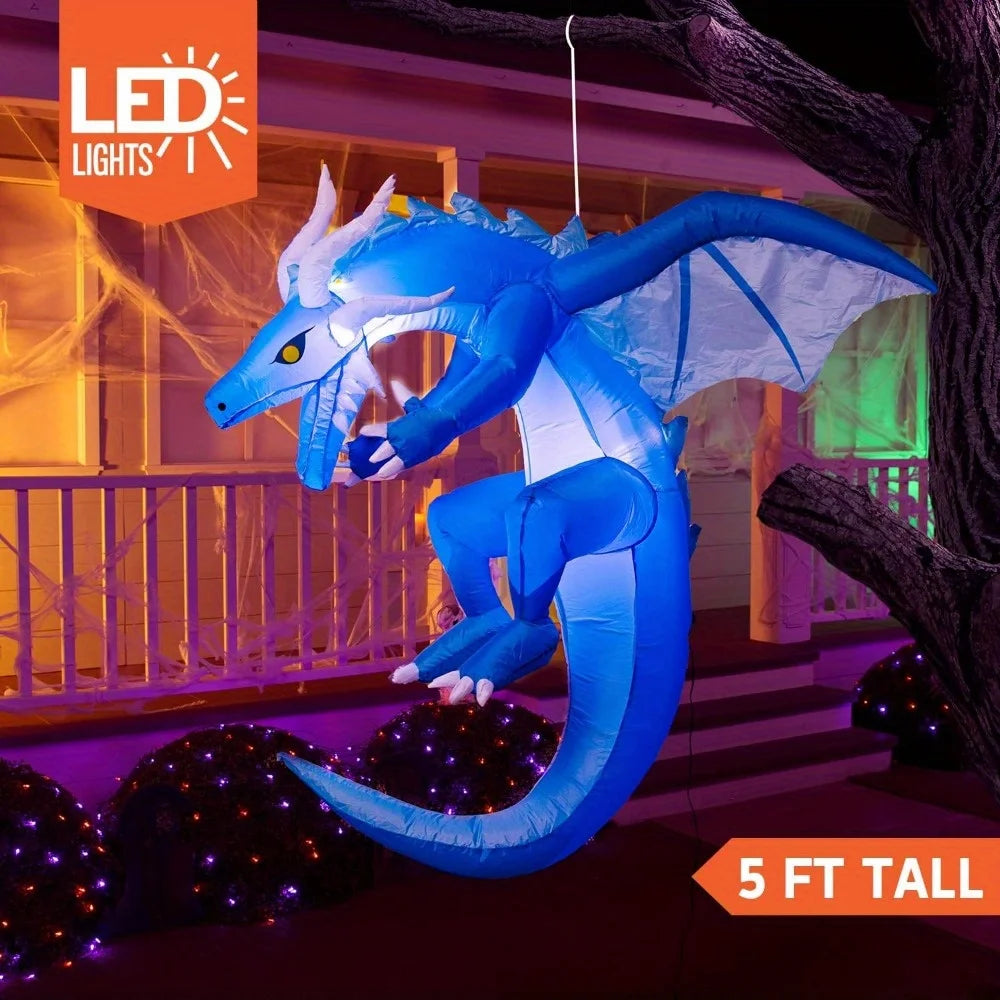 Hanging Ice Dragon Halloween Inflatable With LED Lights