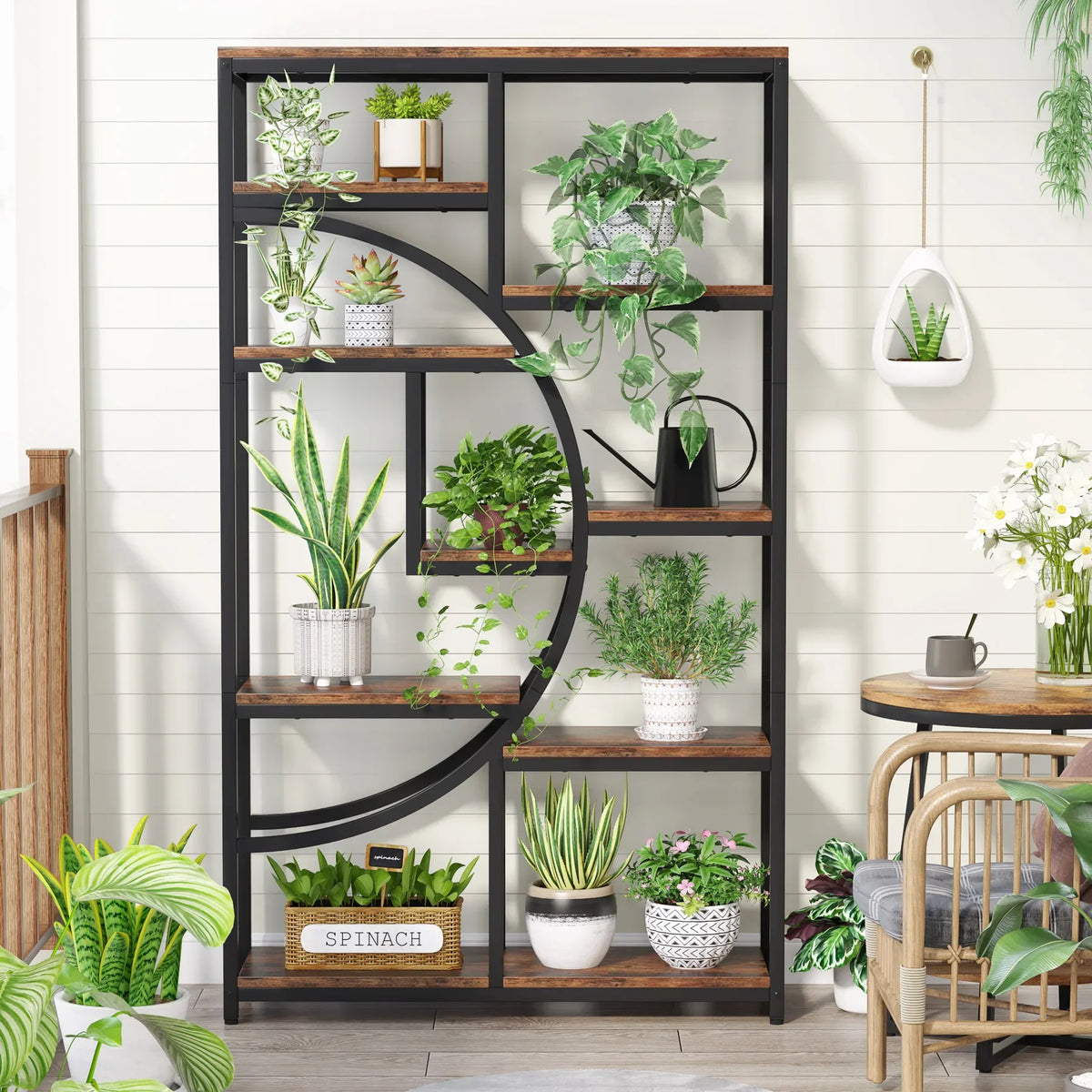 Tribesigns Industrial Bookshelf Display Shelf Storage Organizer