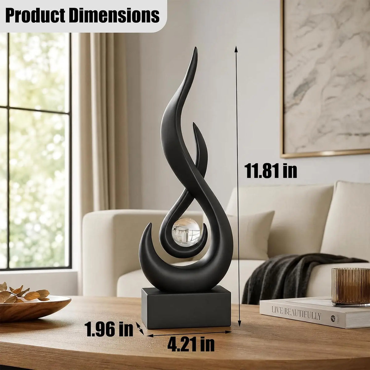 Modern Abstract Flame Sculpture for Home Decor Figurine