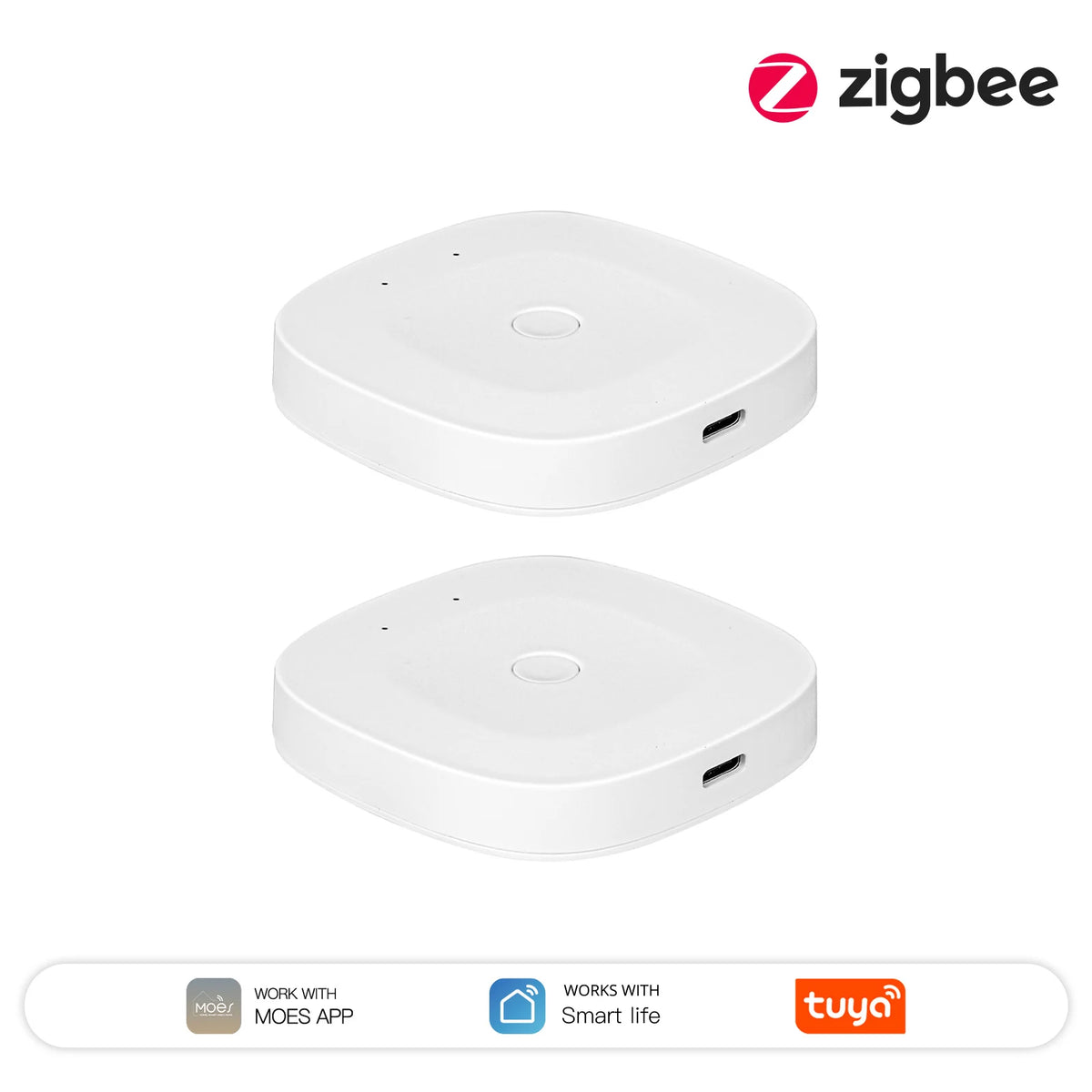 MOES Tuya Bluetooth/ZigBee/Multi-mode Gateway Hub Type-C Port Power Smart Home Automation Wireless Network With Alexa GoogleHome