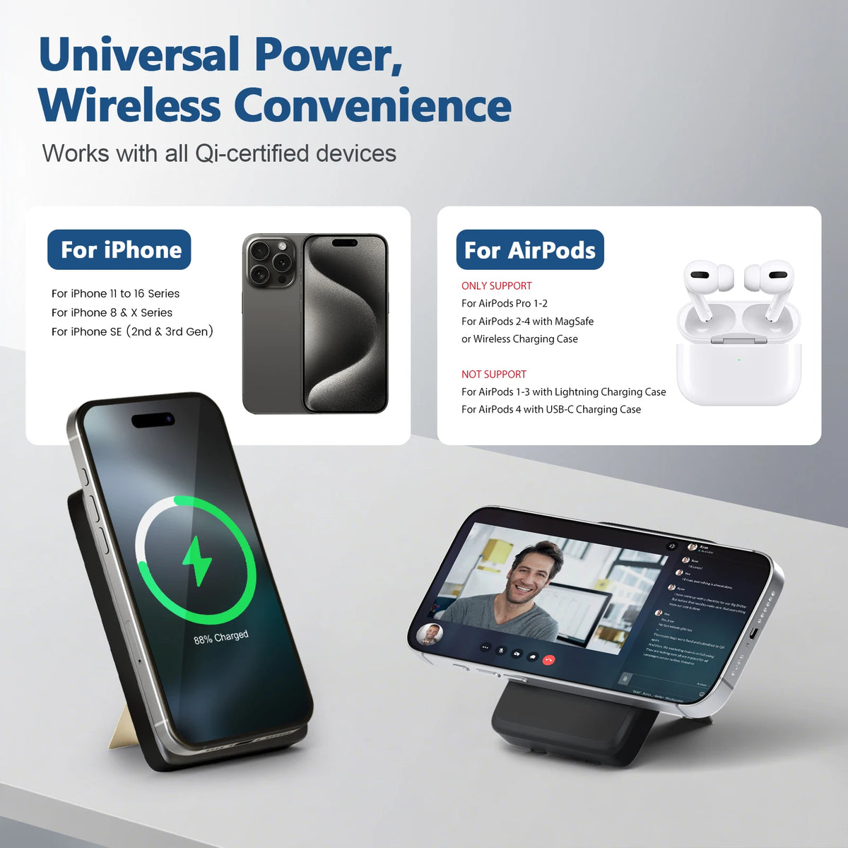 Magnetic Wireless Charging Station for Phones and Earbuds</|im_end|>