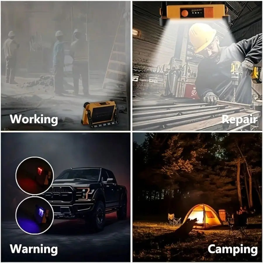 Portable USB Rechargeable LED Floodlight For Camping And Hiking