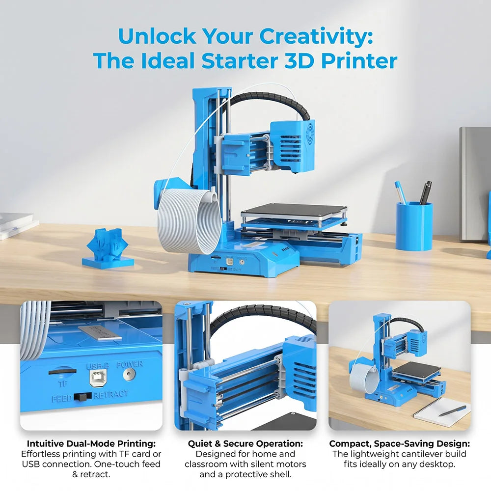 EasyThreed K9 Mini Desktop FDM 3D Printer for Beginners