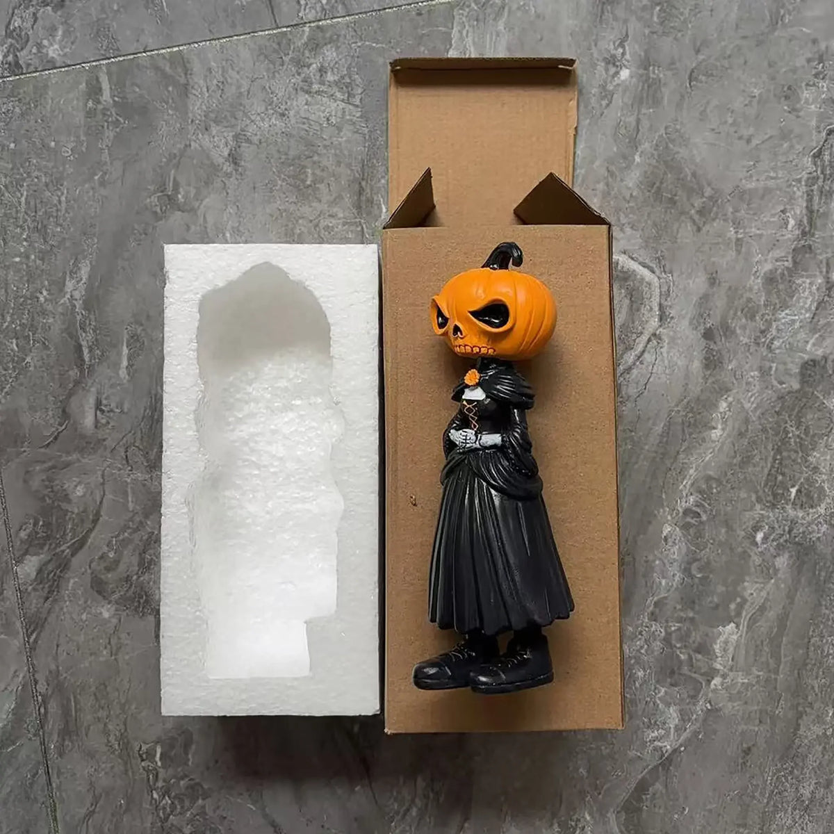 Halloween Pumpkin Man Statue Figurine For Spooky Home Decor