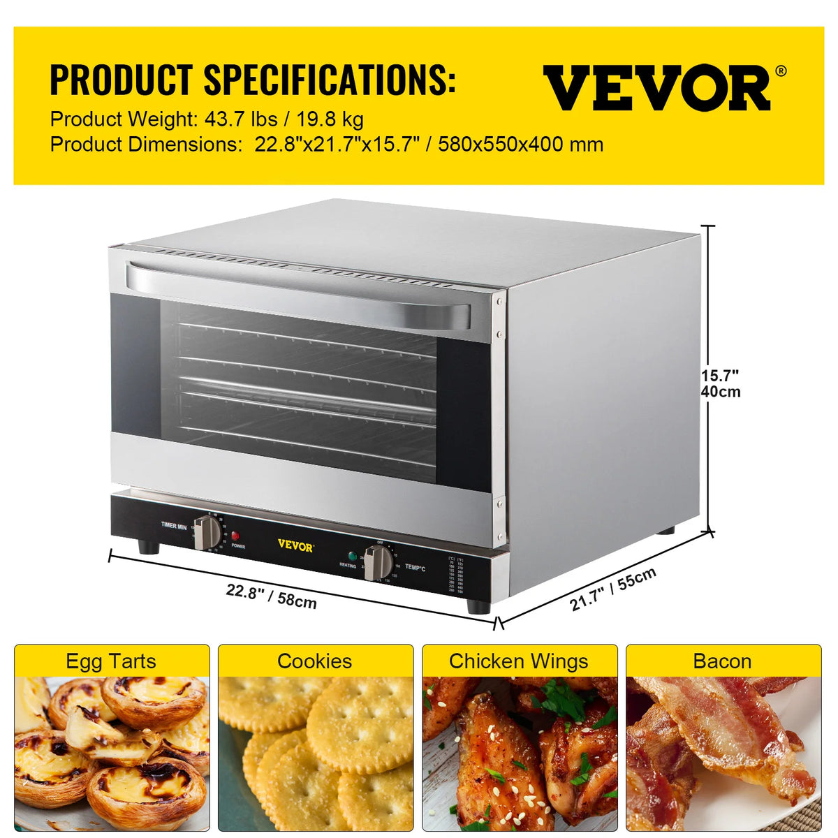 SucceBuy Countertop Commercial Convection Oven For Home And Business