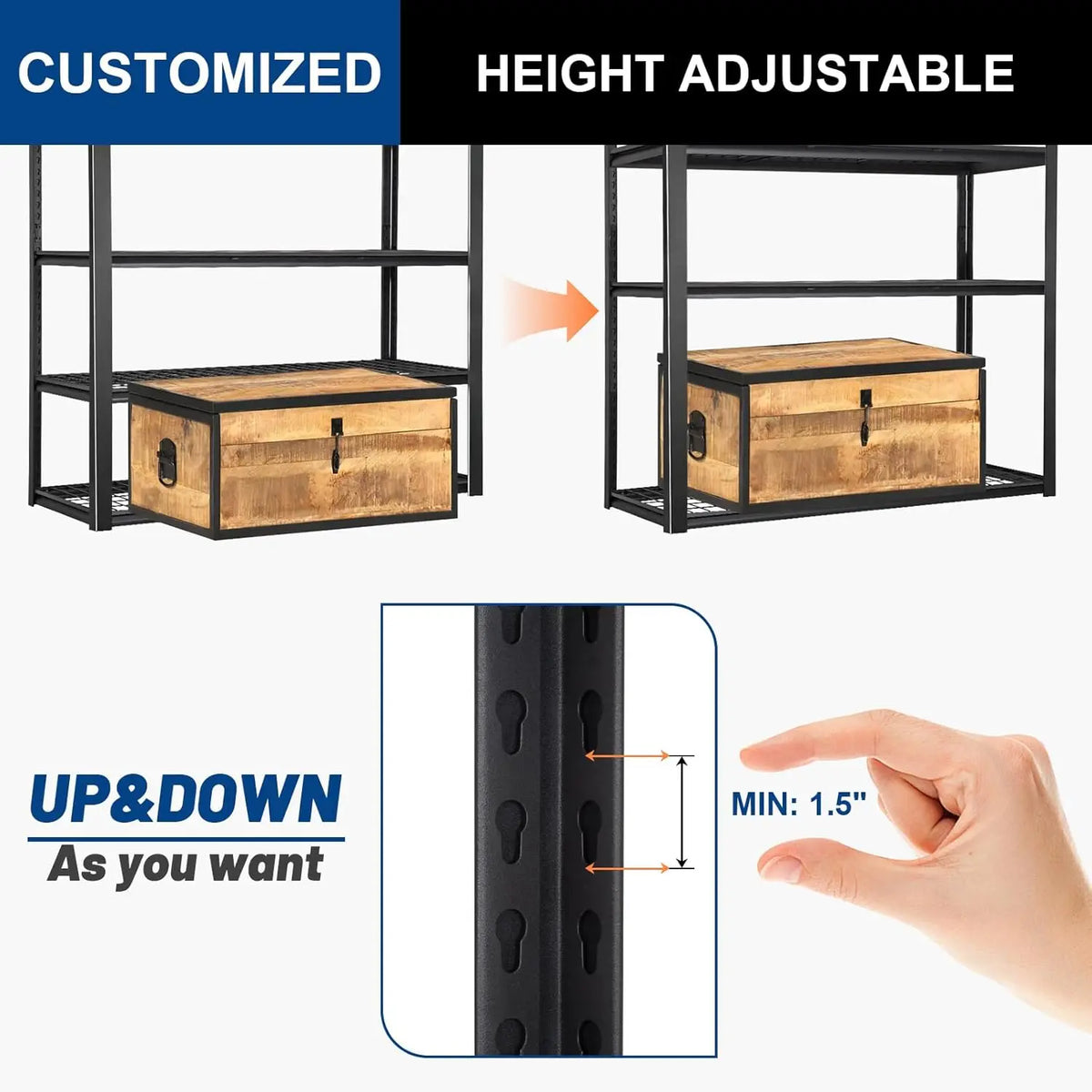 Heavy Duty Four Tier Metal Storage Shelves For Garage Warehouse