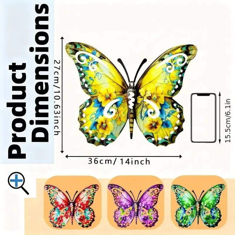 Metal Butterfly Wall Decor And Hanging Indoor Outdoor Art