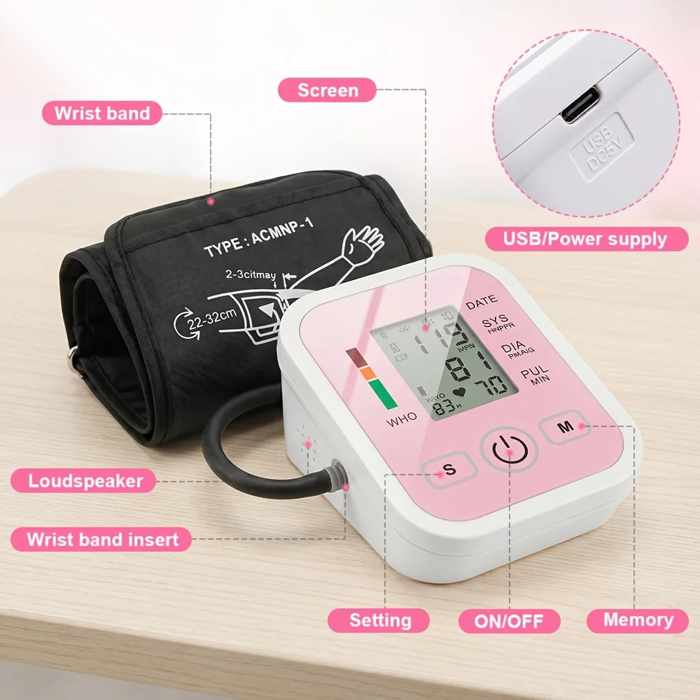 Automatic Digital Upper Arm Blood Pressure Monitor With Heart Rate