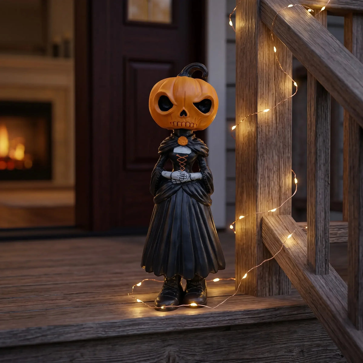 Halloween Pumpkin Man Statue Figurine For Spooky Home Decor