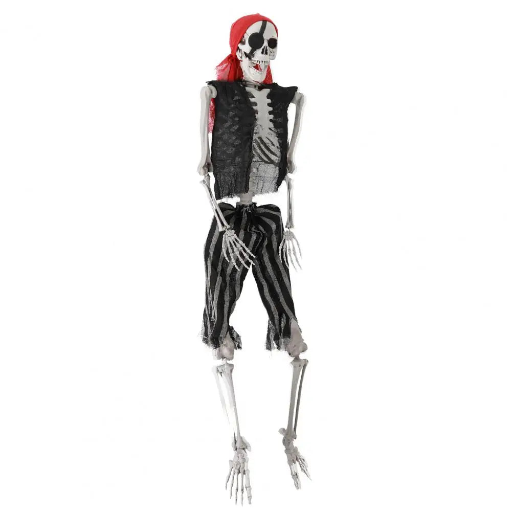 Posable Realistic Skeleton Halloween Prop With Pirate Styling
