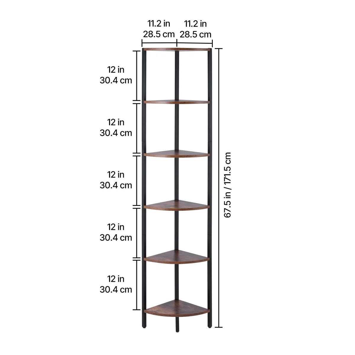 SucceBuy Corner Bookshelf With Storage Shelves For Display