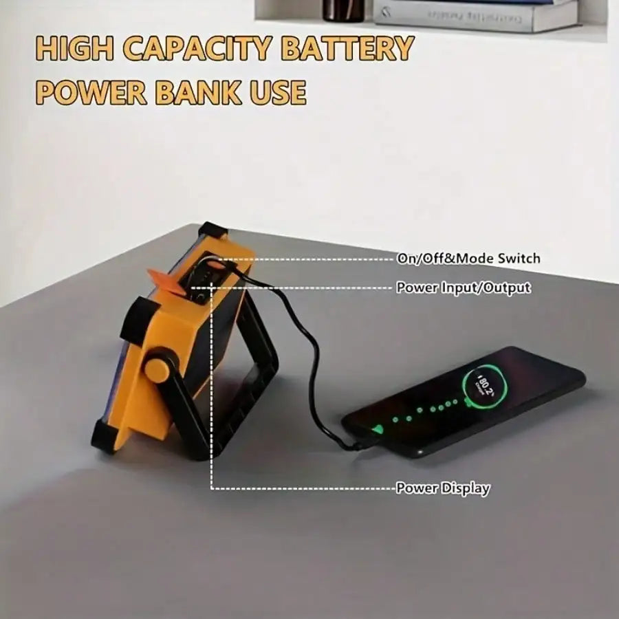 Portable USB Rechargeable LED Floodlight For Camping And Hiking