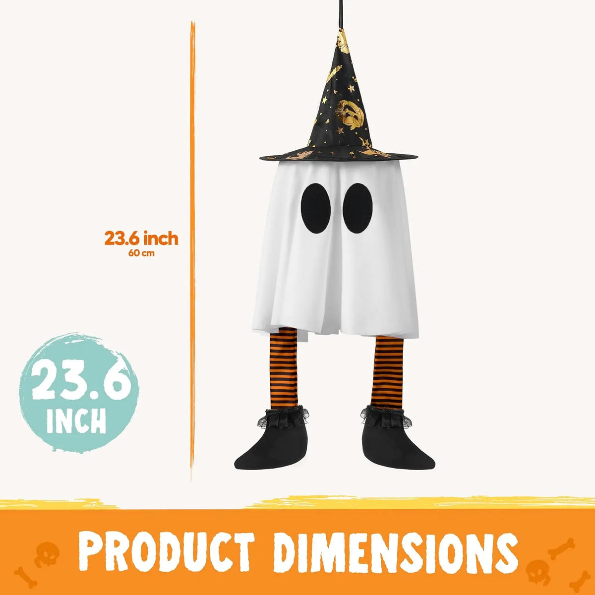 Joyfy Light Up Hanging Ghost Halloween Decorations With Witch Hat