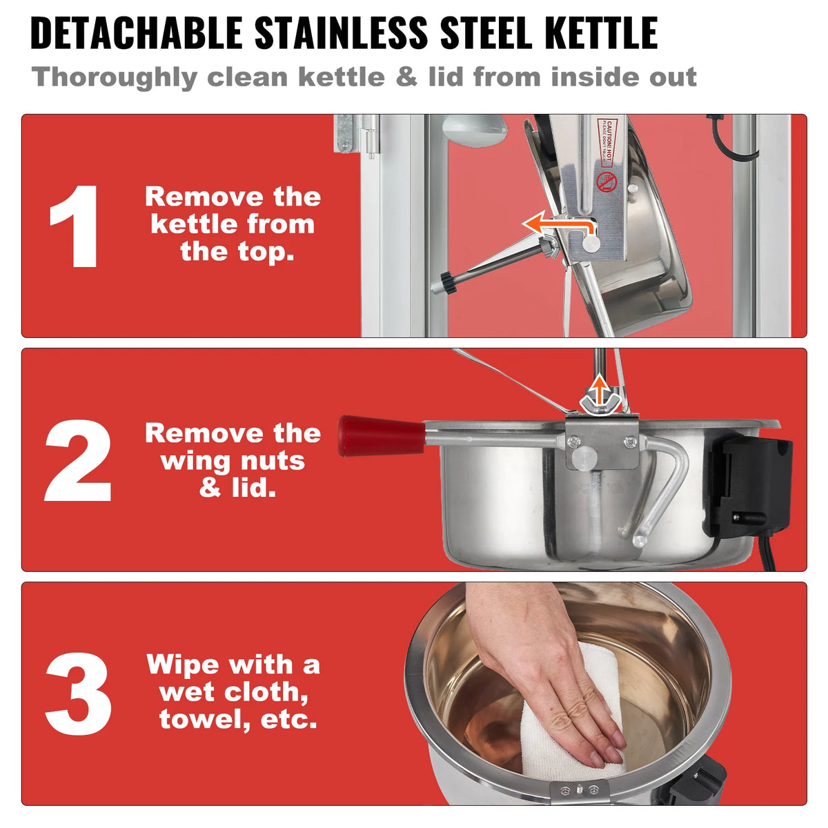 SucceBuy Commercial Electric Popcorn Maker With Stainless Steel Pot