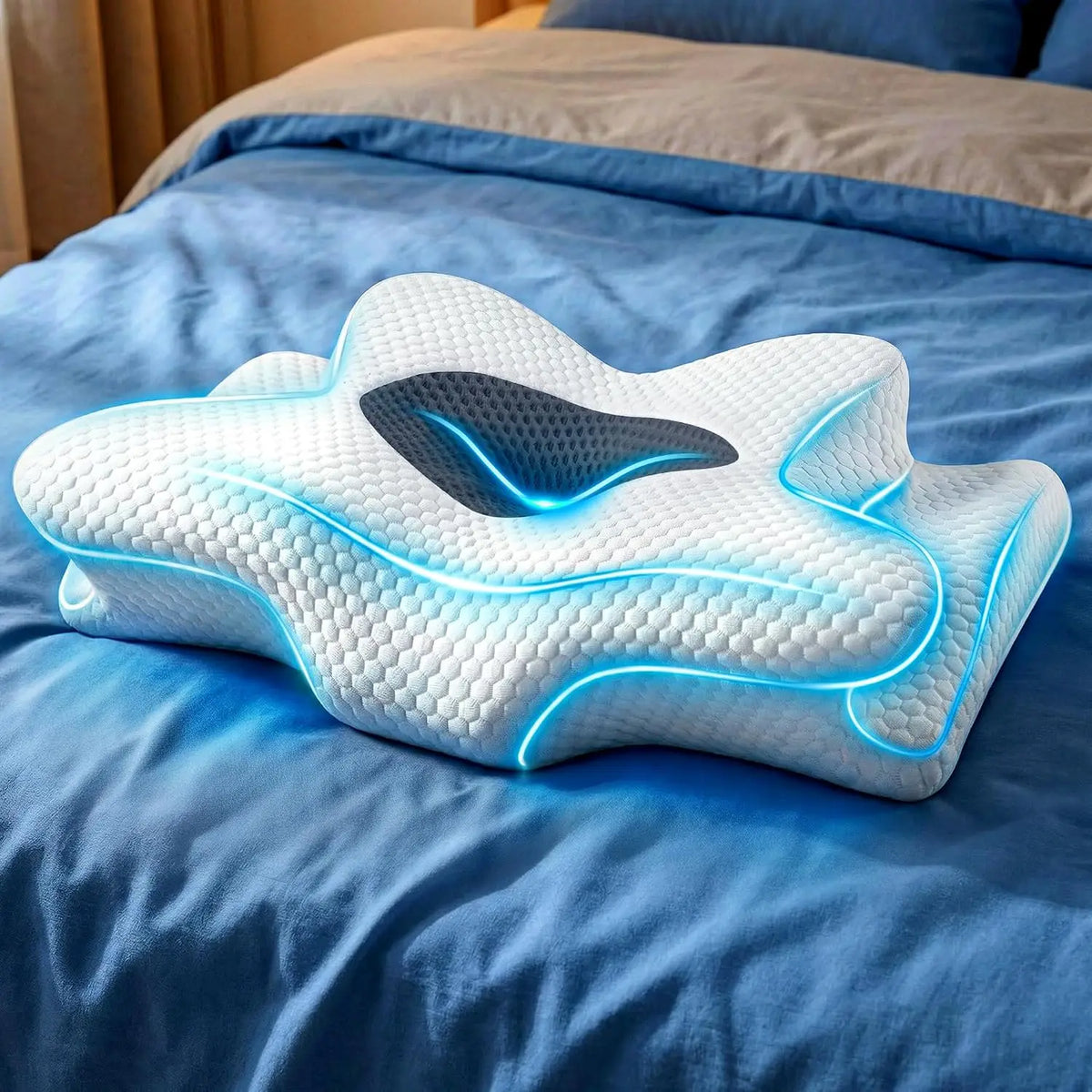 Ergonomic Cervical Memory Foam Pillow For Neck Pain Relief