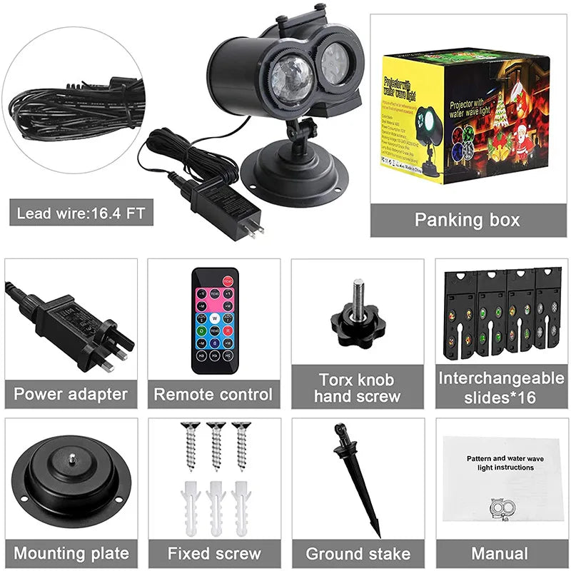 Outdoor Halloween And Christmas Moving Pattern Projector Lights