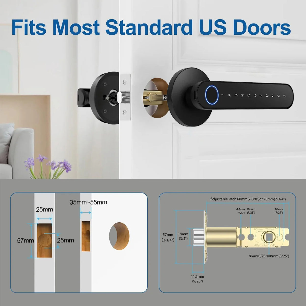 DSKDFTY Smart Fingerprint Door Lock With Keypad