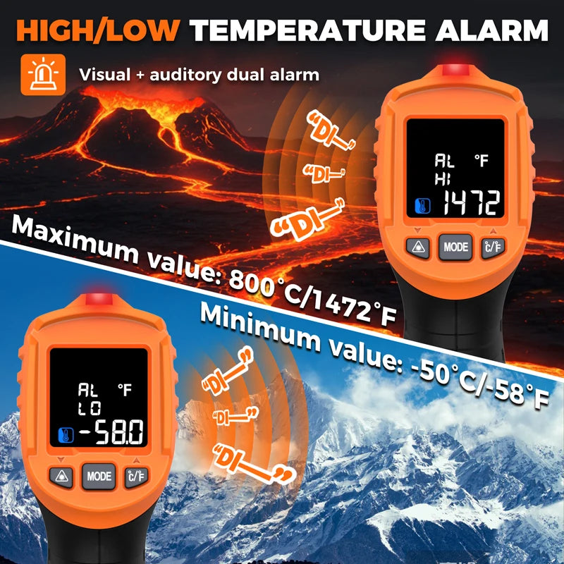 POROMETISTO IM06Max 4-in-1 Digital Infrared Thermometer With K-Type Probe