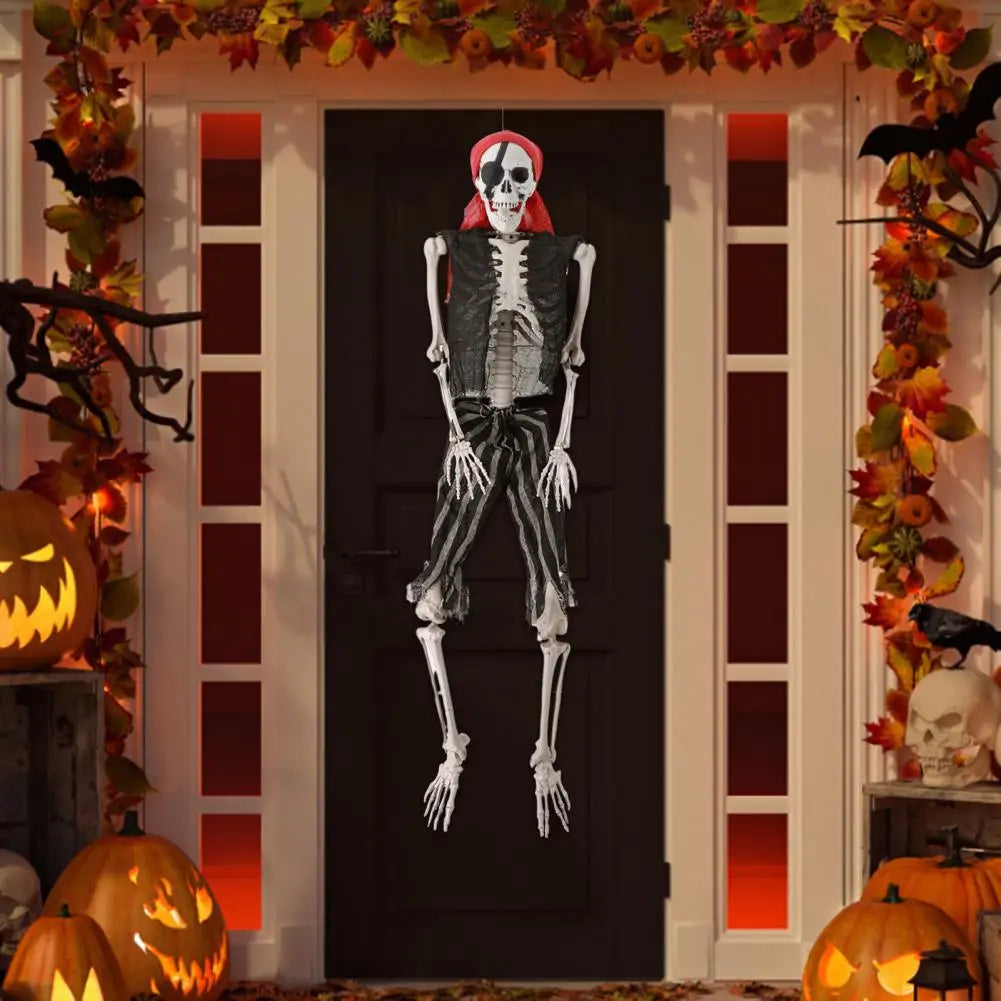 Posable Realistic Skeleton Halloween Prop With Pirate Styling