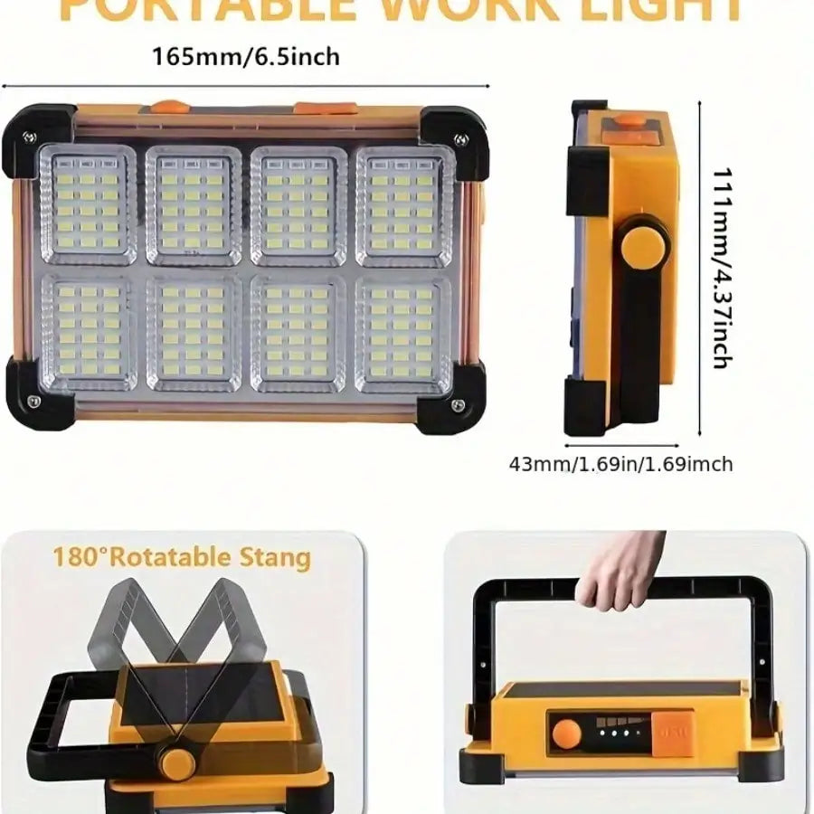 Portable USB Rechargeable LED Floodlight For Camping And Hiking