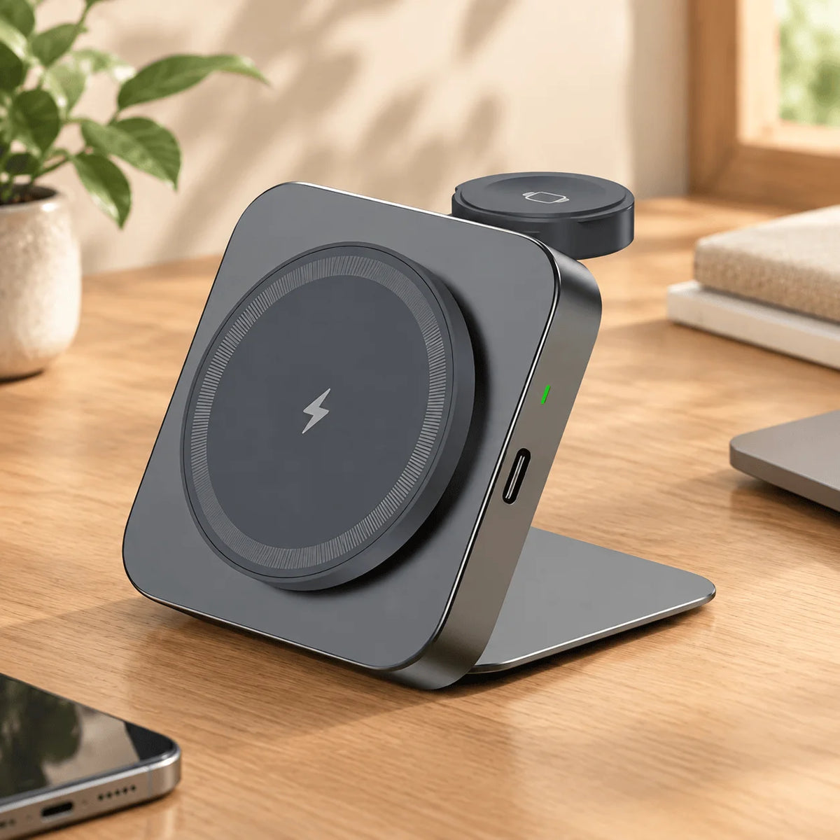STONEGO Foldable Magnetic Wireless Charger and Phone Stand