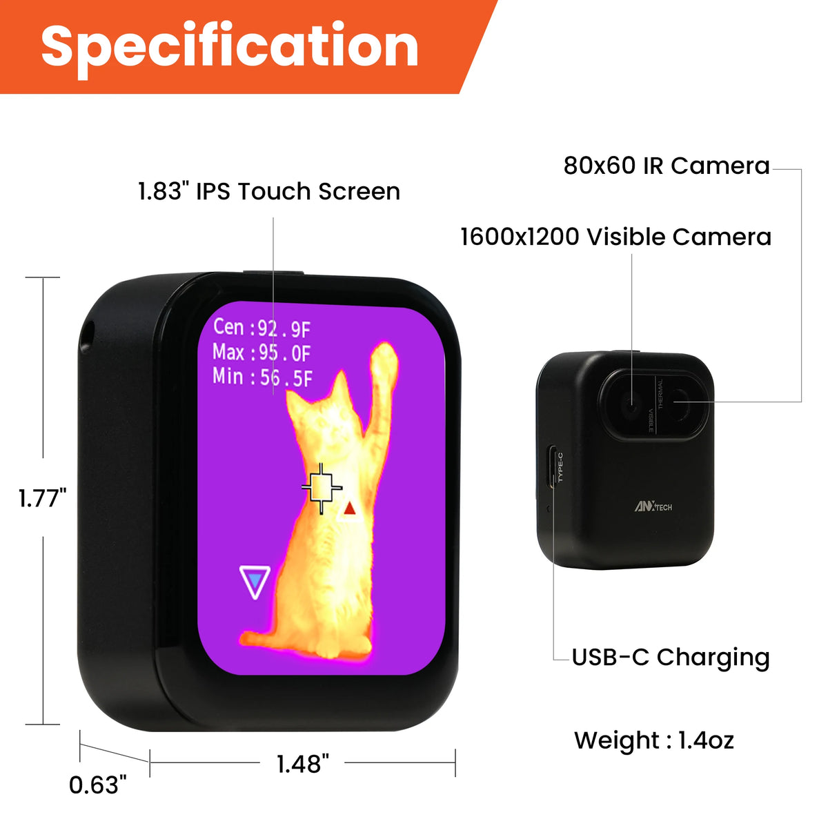 Honorling Handheld Thermal Camera for Home Inspection and Leak Detection