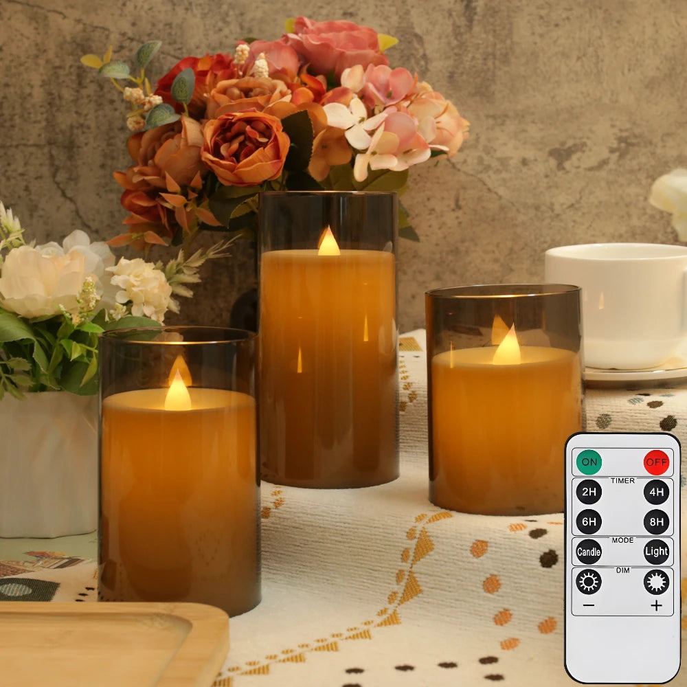 LED Flameless Flickering Candles With Remote For Home Decor