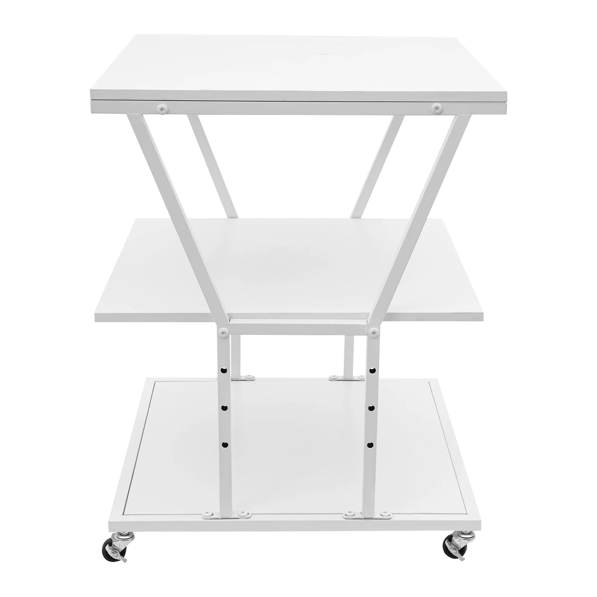 Adjustable Metal Printer Stand With Storage Shelf And Wheels