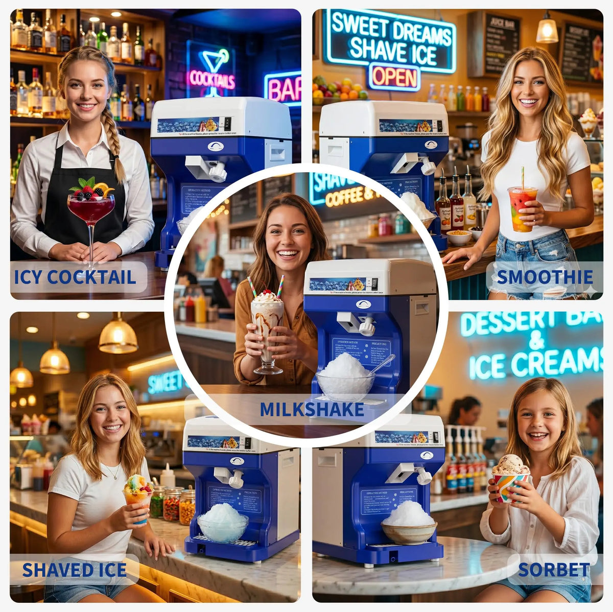 Acekool Commercial Shaved Ice Maker And Snow Cone Machine
