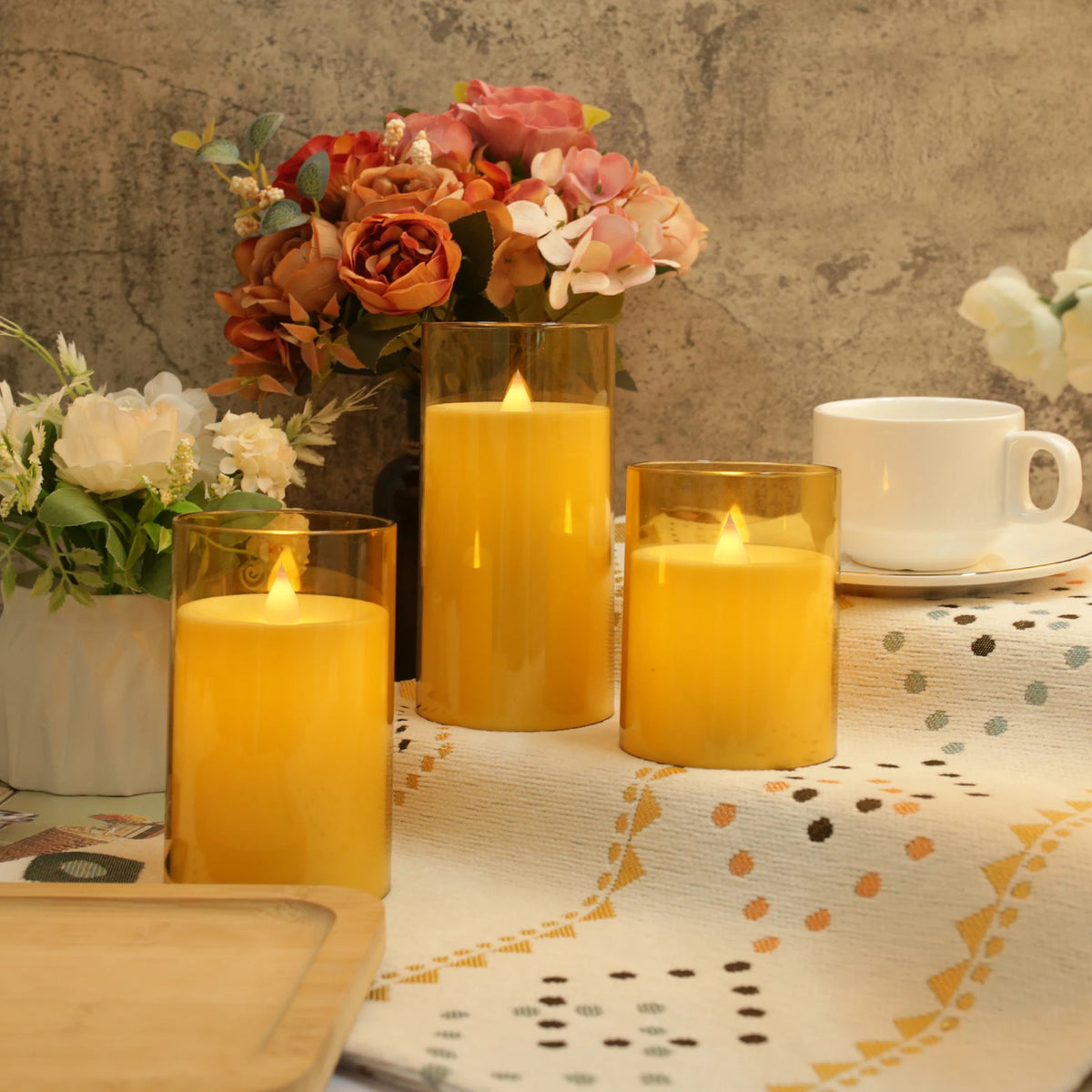 LED Flameless Flickering Candles With Remote For Home Decor