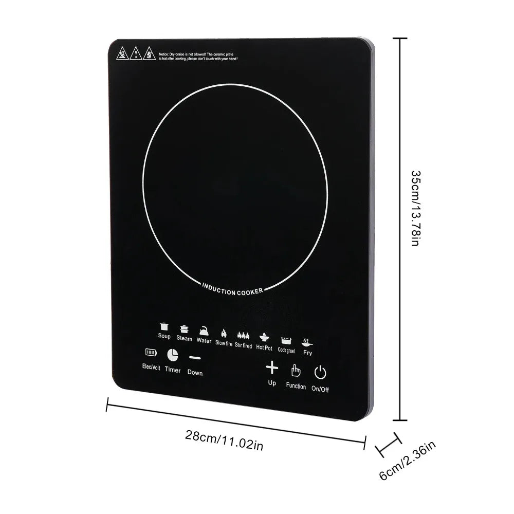 Bymaocar Portable Induction Cooktop With Touch Panel And Preset Programs